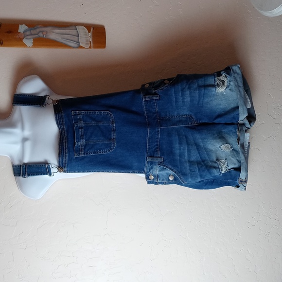 Wax Jean Pants & Jumpsuits Wax Jean Plus Size Denim Overall Short